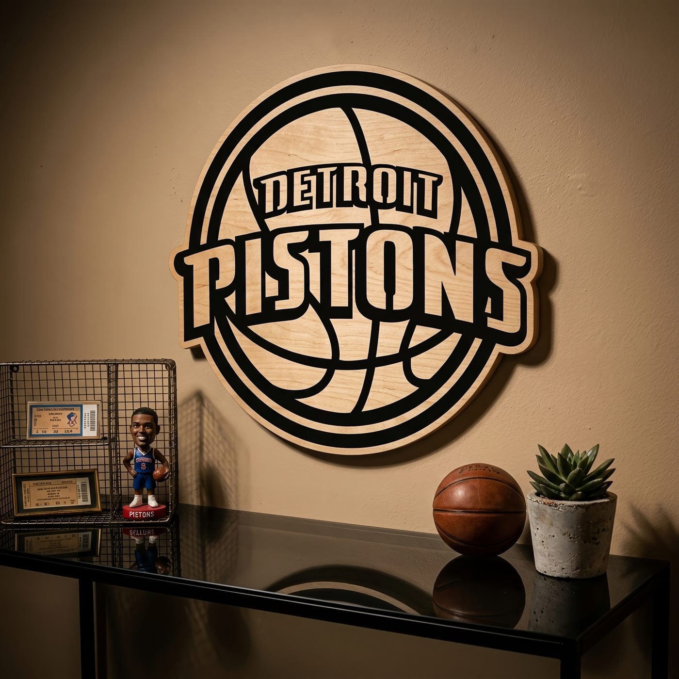 Detroit Pistons Logo Laser-cut wall art
